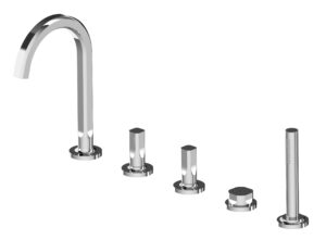 5 hole deck-mounted bathtub