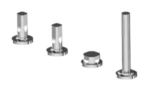 Deck-mounted bathtub without spout