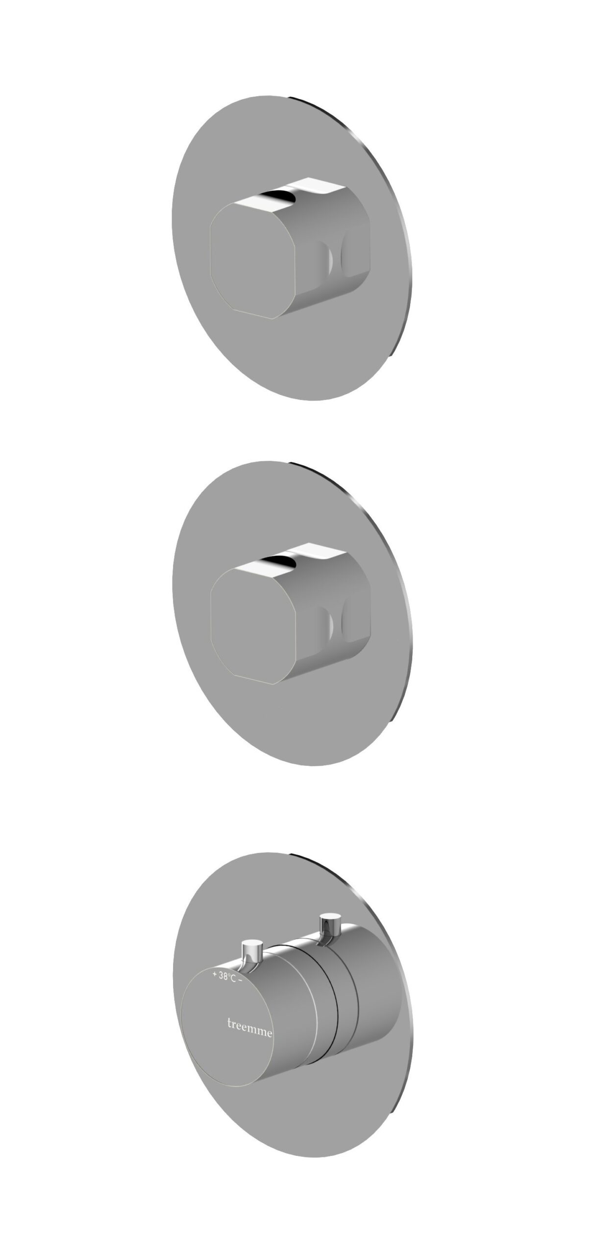 2 ways concealed thermostatic