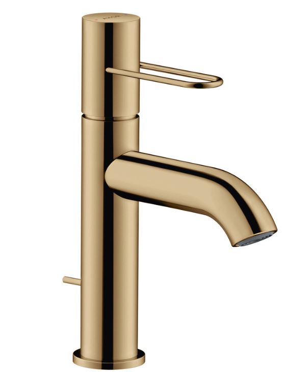 Single lever basin mixer 100 with loop handle and pop-up waste set