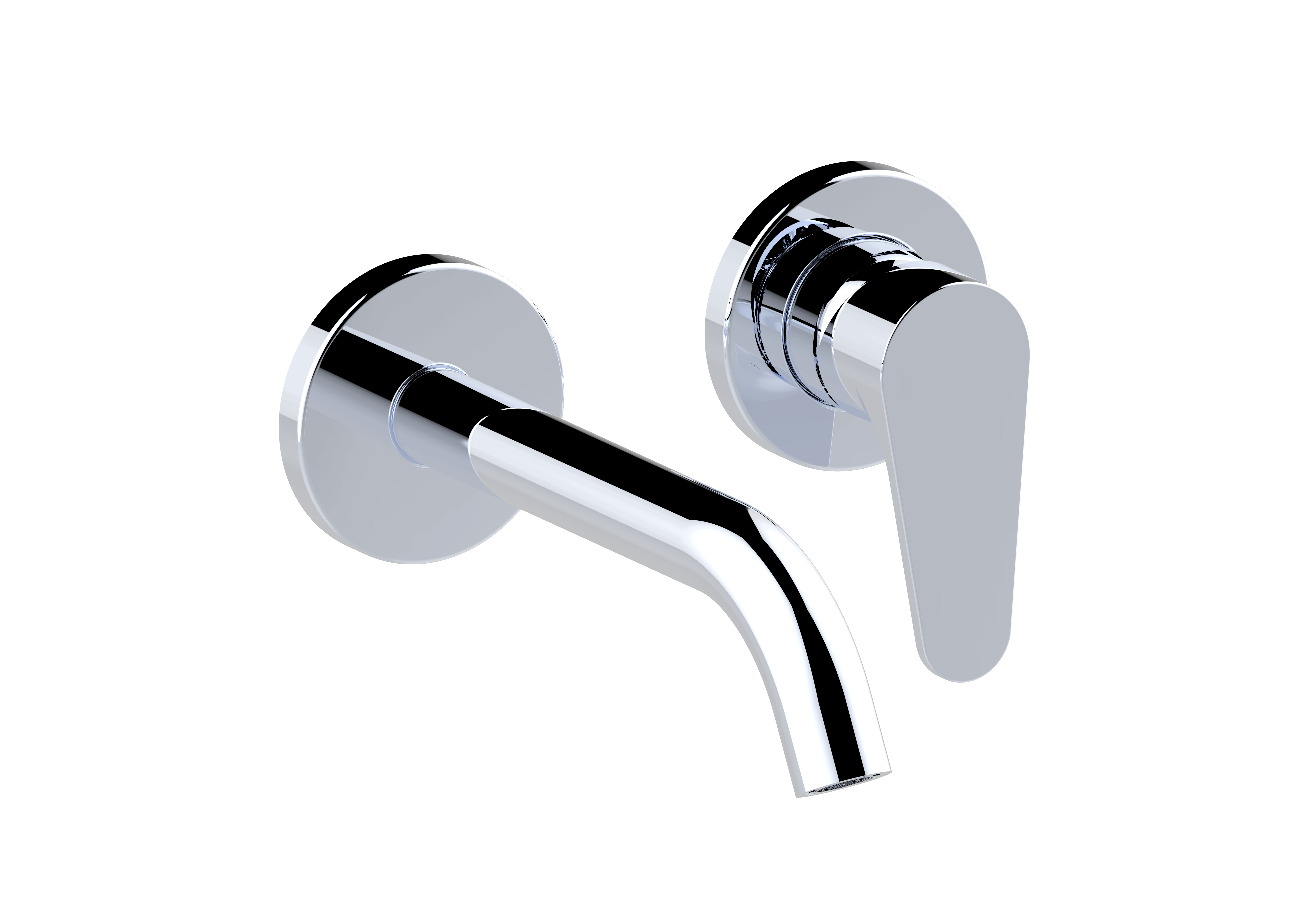 Concealed basin mixer with aerator.