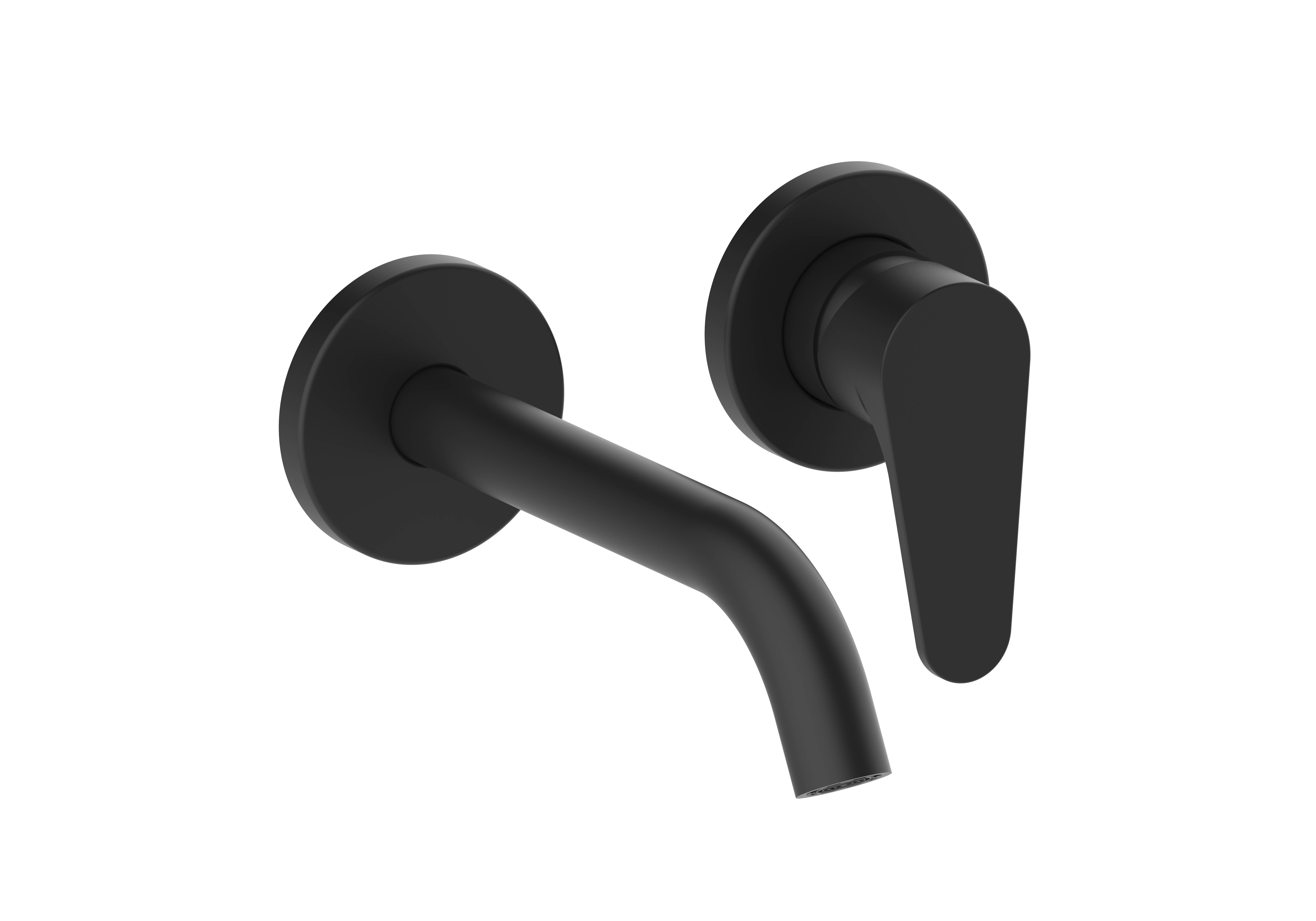 Concealed basin mixer with aerator.