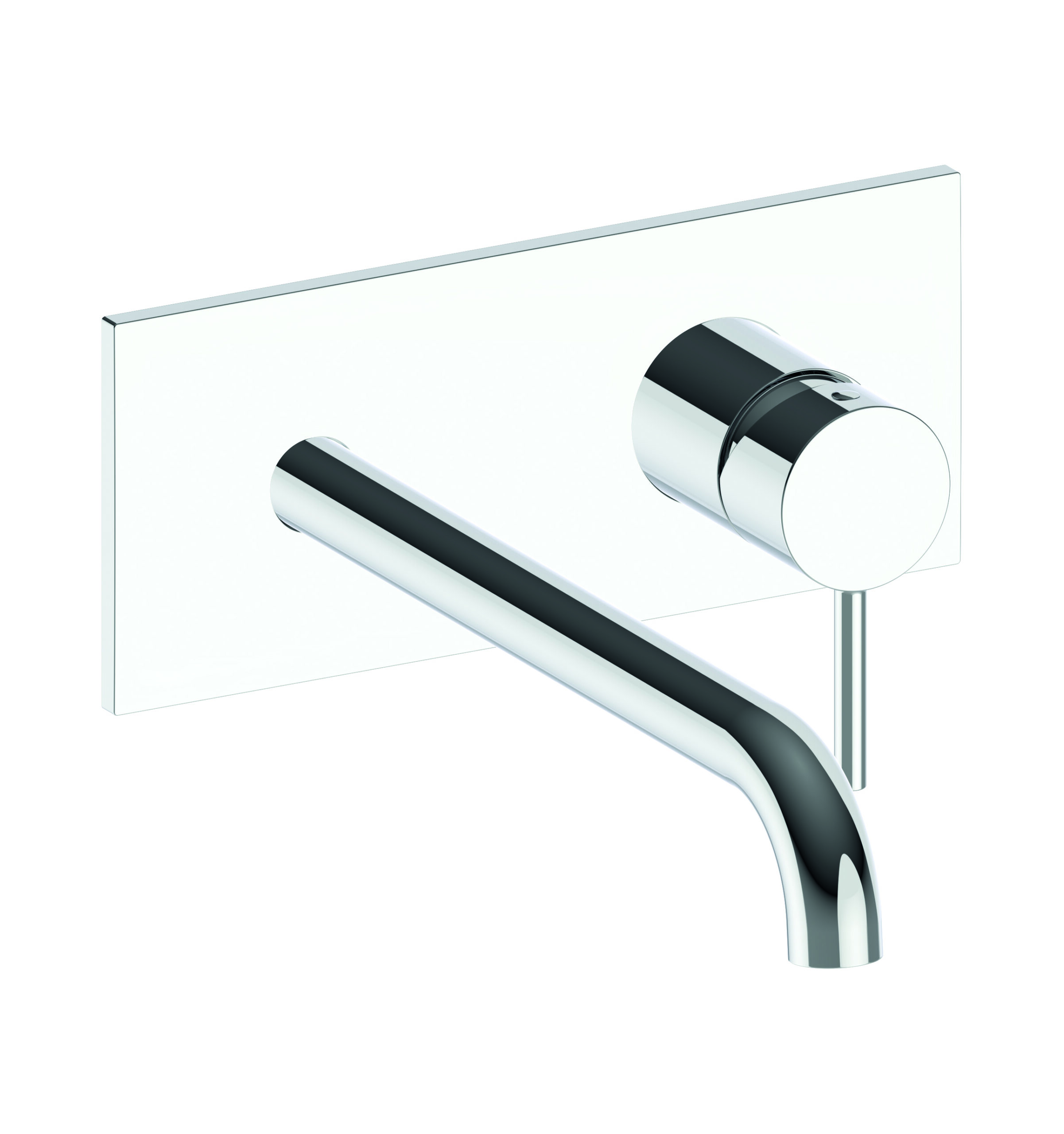 Large external single-control wall-mounted washbasin set, metal plate, with mechanical mixing, spout length 225 mm