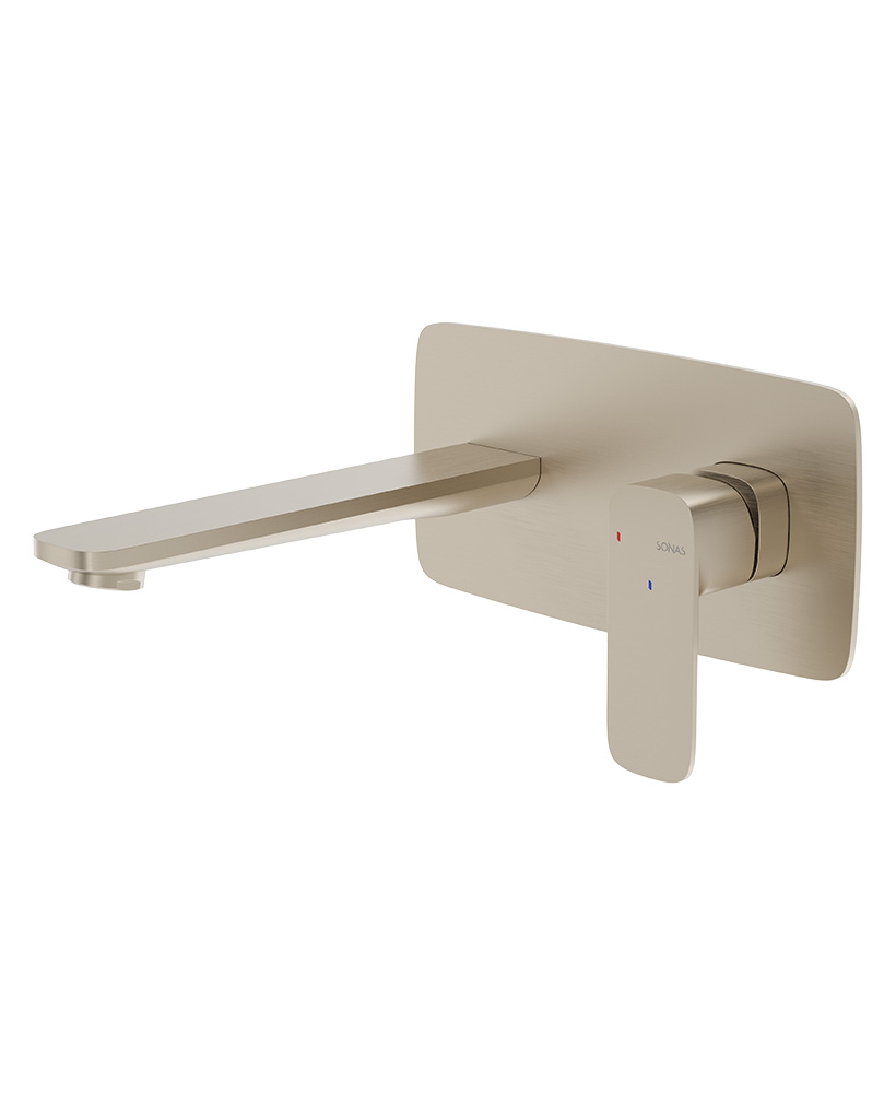 INEZ Wall Mounted Basin Mixer Brushed Nickel