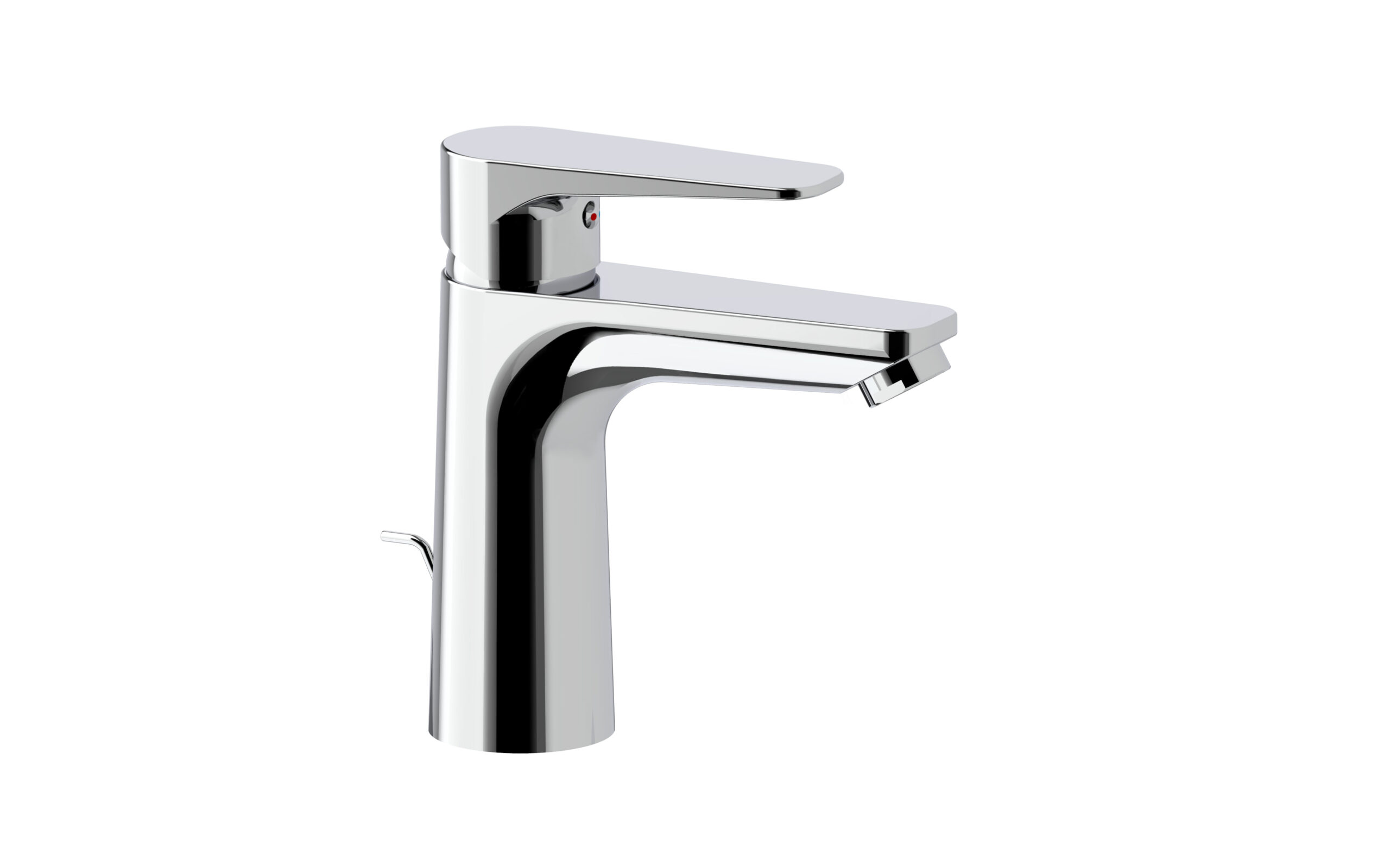 Waschtisch-Einhebelmischer mit Zugstangen-Ablaufgarnitur, wassersparend
Single Lever Basin Mixer with pop up waste, water-saving