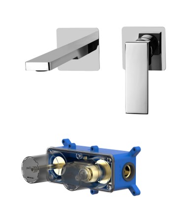 Waschtisch-Wandarmatur Ausladung 24 cm, wassersparend
Single Lever Basin mixer wall mounted, spout lenght 24 cm, water-saving