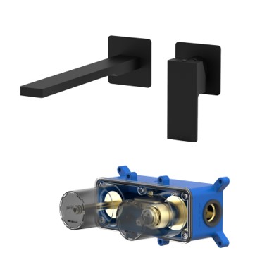 Waschtisch-Wandarmatur Ausladung 24 cm, wassersparend
Single Lever Basin mixer wall mounted, spout lenght 24 cm, water-saving