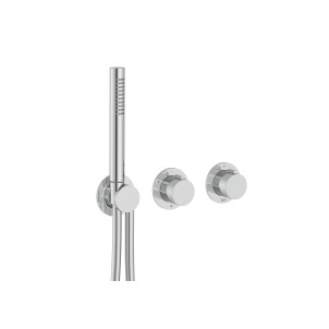 Built-in thermostatic mixer 3 ways with hand shower kit (outlet A)
