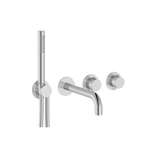 Built-in thermostatic mixer 2 ways with hand shower kit & bath spout (shower outlet A)