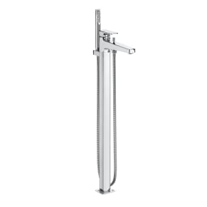 Free standing bath-shower mixer with accessories
