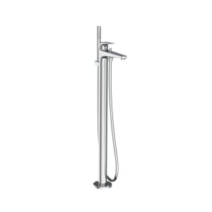 Free standing bath-shower mixer with accessories