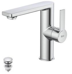 Basin mixer lateral handle smooth body