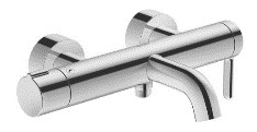 Single lever bath mixer exposed chrome