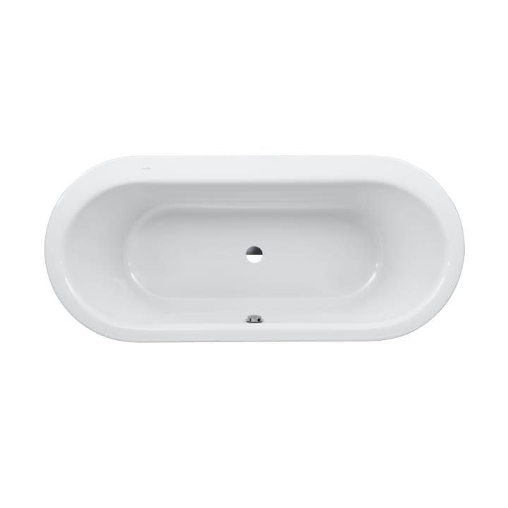 Oval bathtub, fitted version, sanitary acrylic