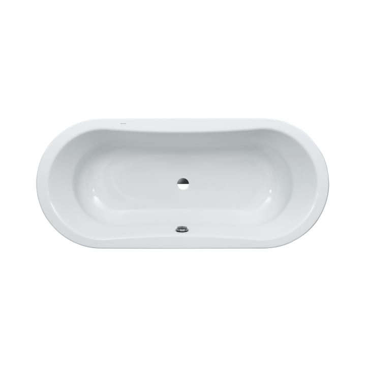 Bathtub, oval, drop-in version, with centre outlet, enamelled steel 3 mm