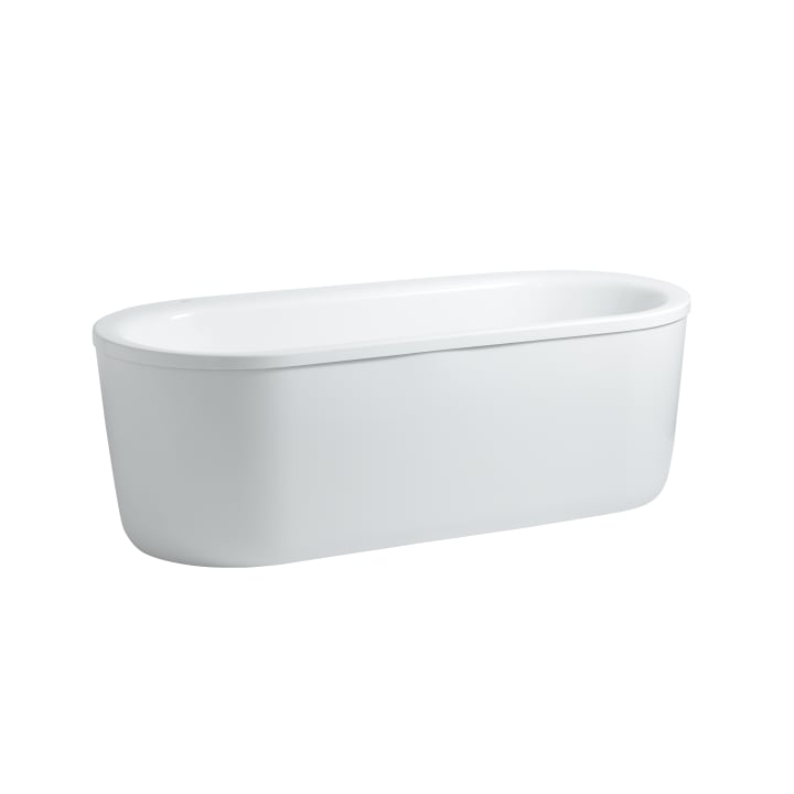 Oval bathtub, freestanding version, sanitary acrylic