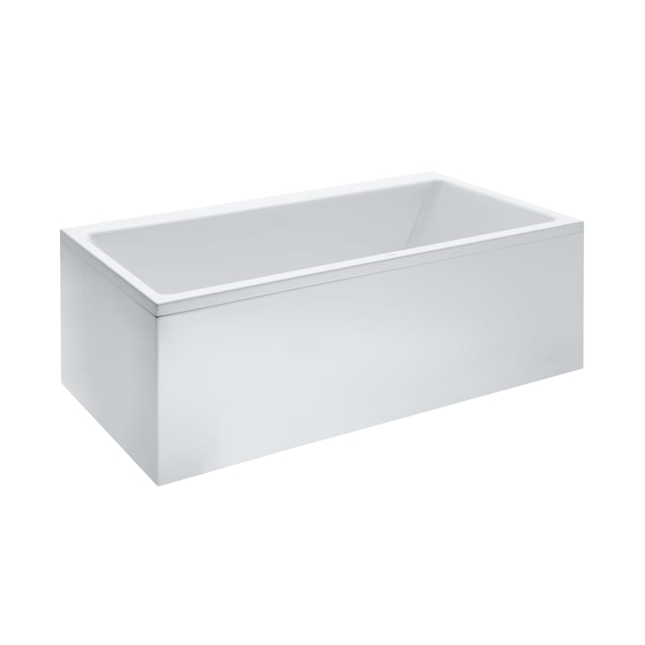 Bathtub for right-hand corner with panel, version left, sanitary acrylic
