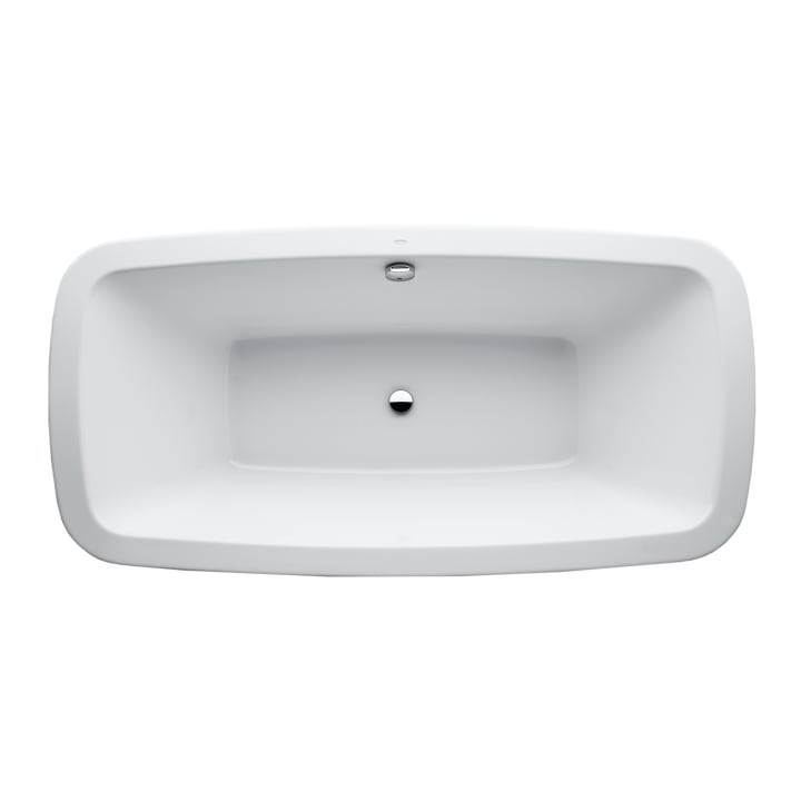 Bathtub, fitted version, with centre outlet, rim height 40mm, sanitary acrylic