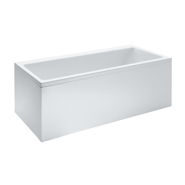 Bathtub for right-hand corner with panel, version left, sanitary acrylic