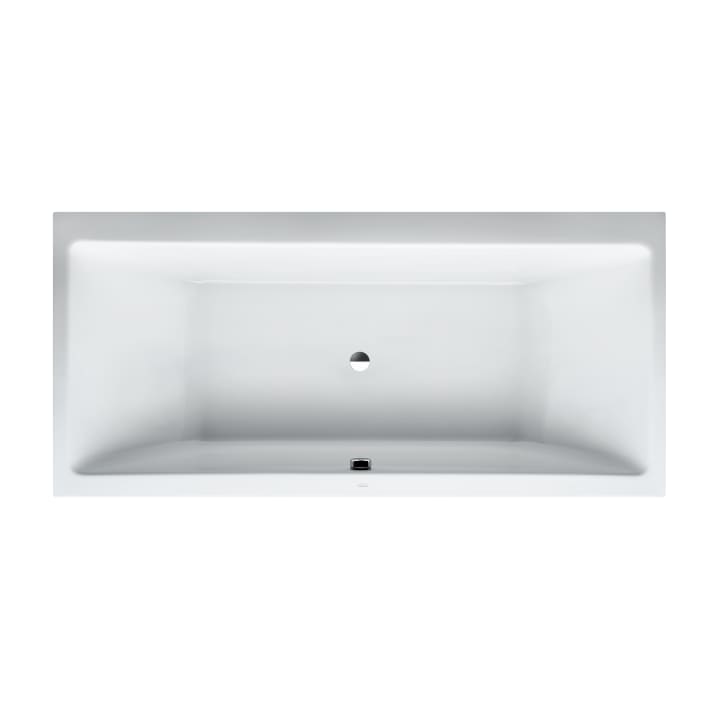 Bathtub, with centre outlet, fitted version, sanitary acrylic