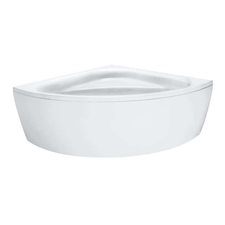 Bathtub, corner model, with front panel, sanitary acrylic