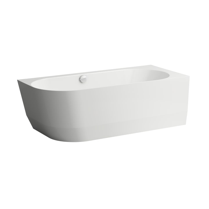 Bathtub, corner version right, incl. feet for bathtub, made of Marbond composite material