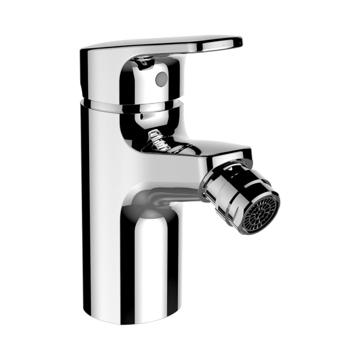 Bidet mixer, projection 96 mm, with pop-up waste