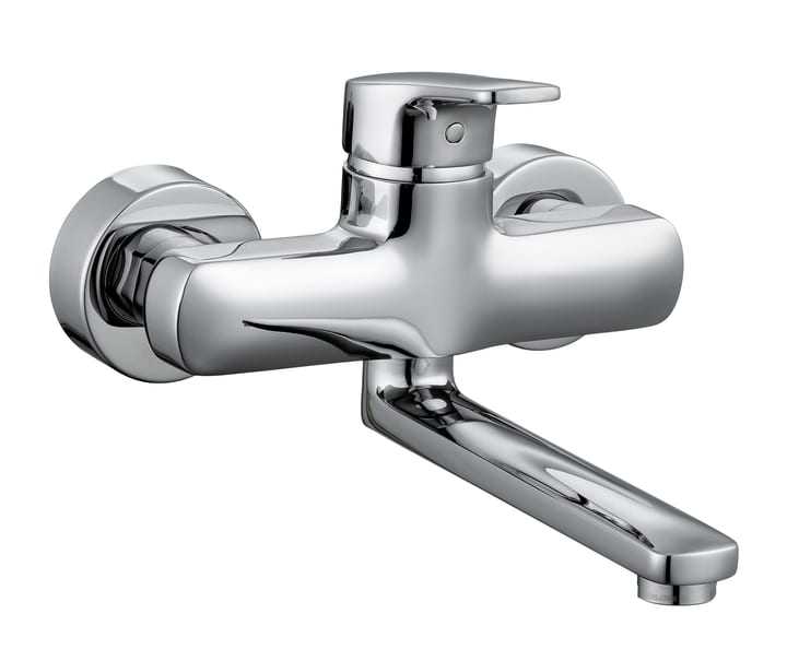 Wall-mounted single lever basin mixer, projection 175 mm