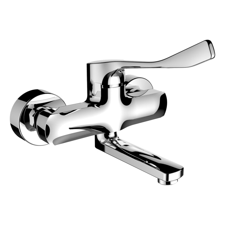 Wall mixer ‘liberty’, projection 175 mm, swivel spout, gauge 134-166 mm, cartridge with flow limiter