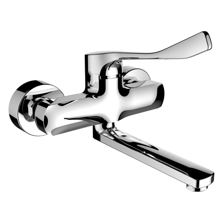 Wall mixer ‘liberty’, projection 225 mm, swivel spout, gauge 134-166 mm, cartridge with flow limiter