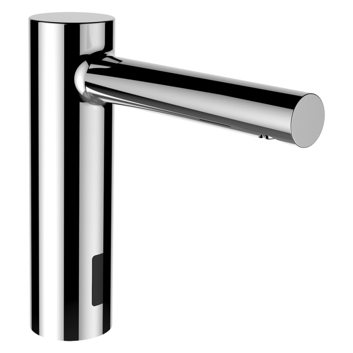 Electronic basin faucet with mains adapter for cold or mixed water, with IR sensors, projection 145 mm, fixed spout