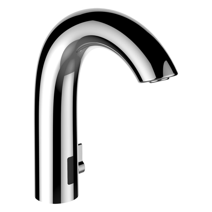 Electronic basin mixer with mains adapter, with IR sensors, projection 135 mm, fixed spout