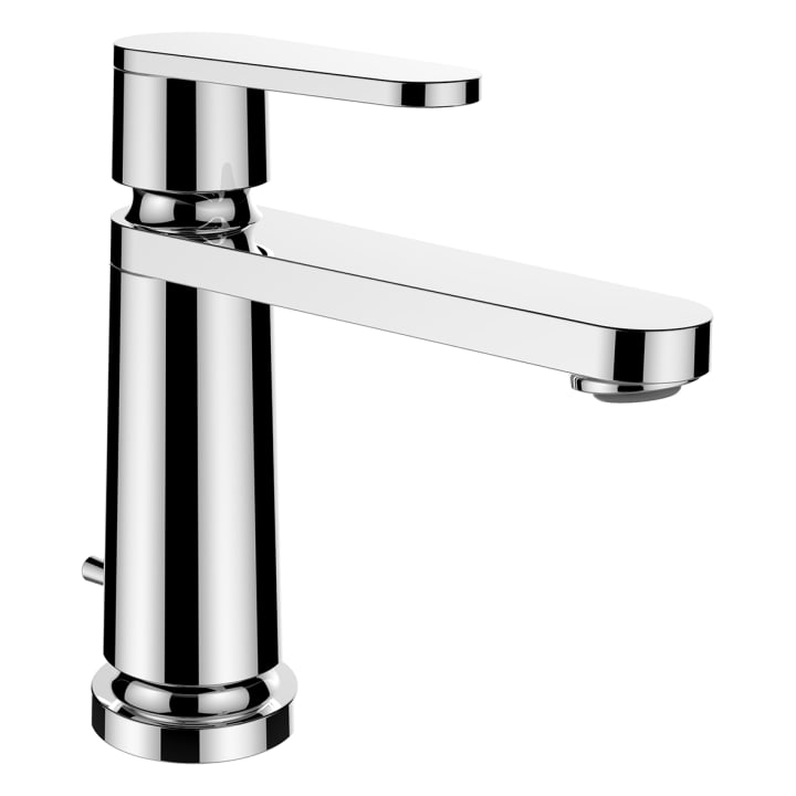 Basin mixer, projection 130 mm, fixed spout, with pop-up waste