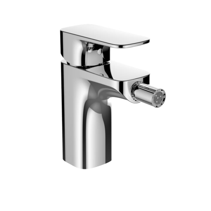 Bidet mixer, projection 105 mm, fixed spout, with pop-up waste