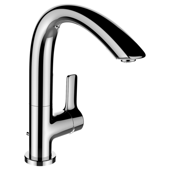 Basin mixer, projection 150 mm, swivel spout, with pop-up waste