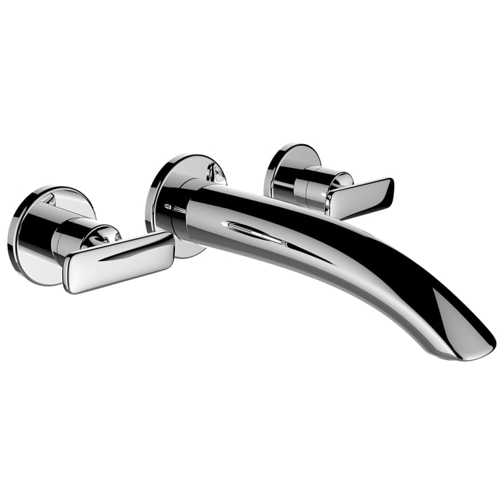 Concealed wall-mounted basin mixer, projection 190 mm, fixed spout