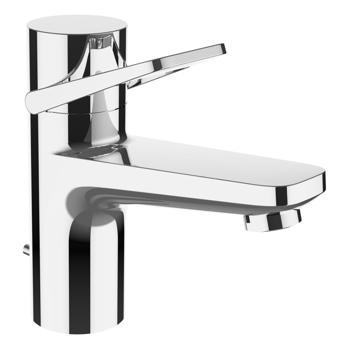 Basin mixer, projection 115 mm, fixed spout, with pop-up waste