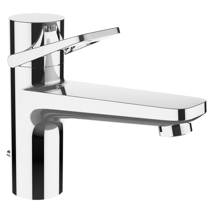 Basin mixer, projection 145 mm, fixed spout, with pop-up waste