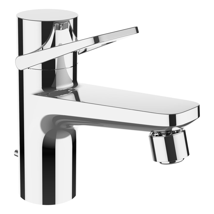 Bidet mixer, projection 110 mm, fixed spout, with pop-up waste