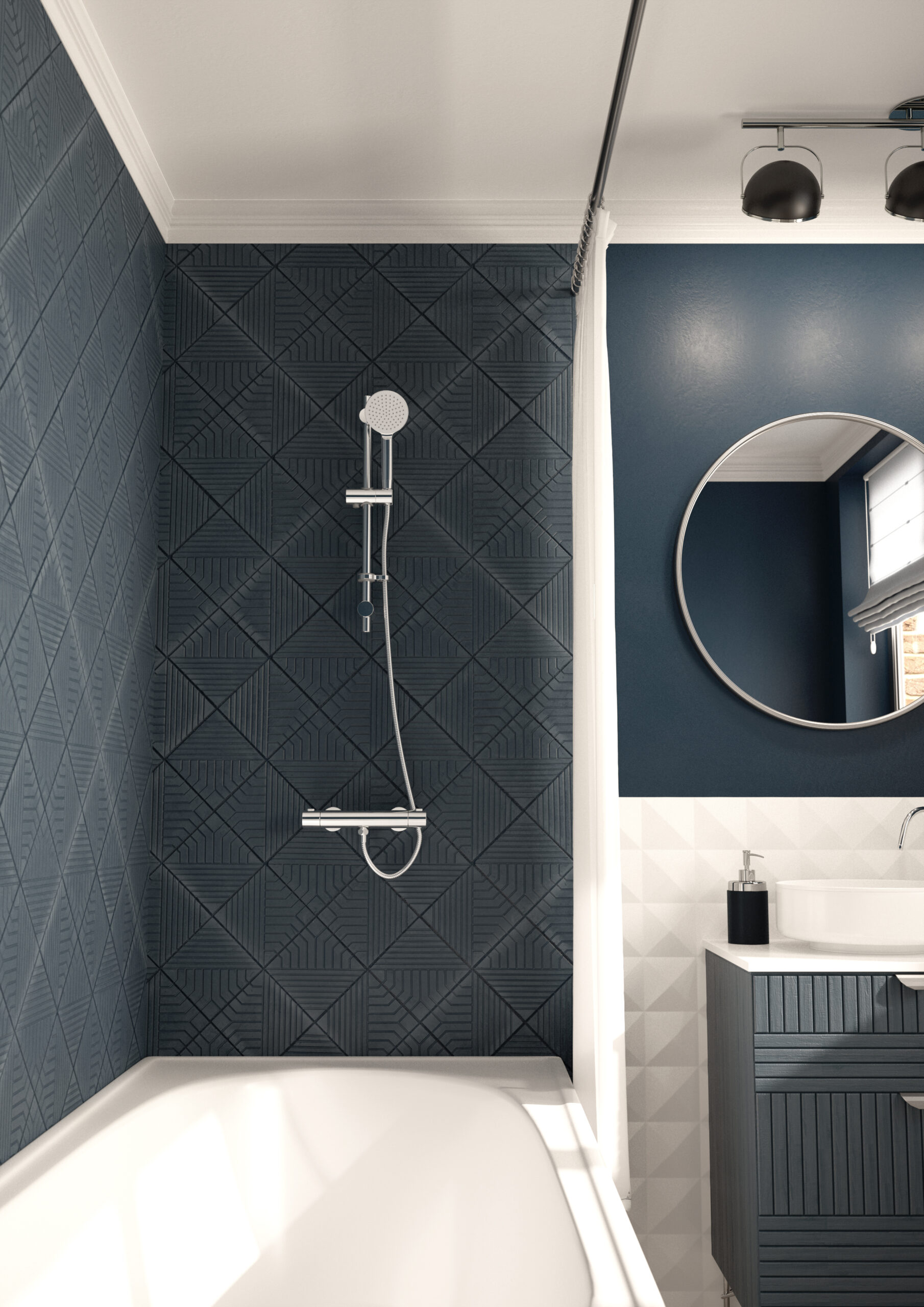 ENZO SINGLE OUTLET THERMOSTATIC SHOWER  WITH FLEXIBLE RISER KITAND HANDSET