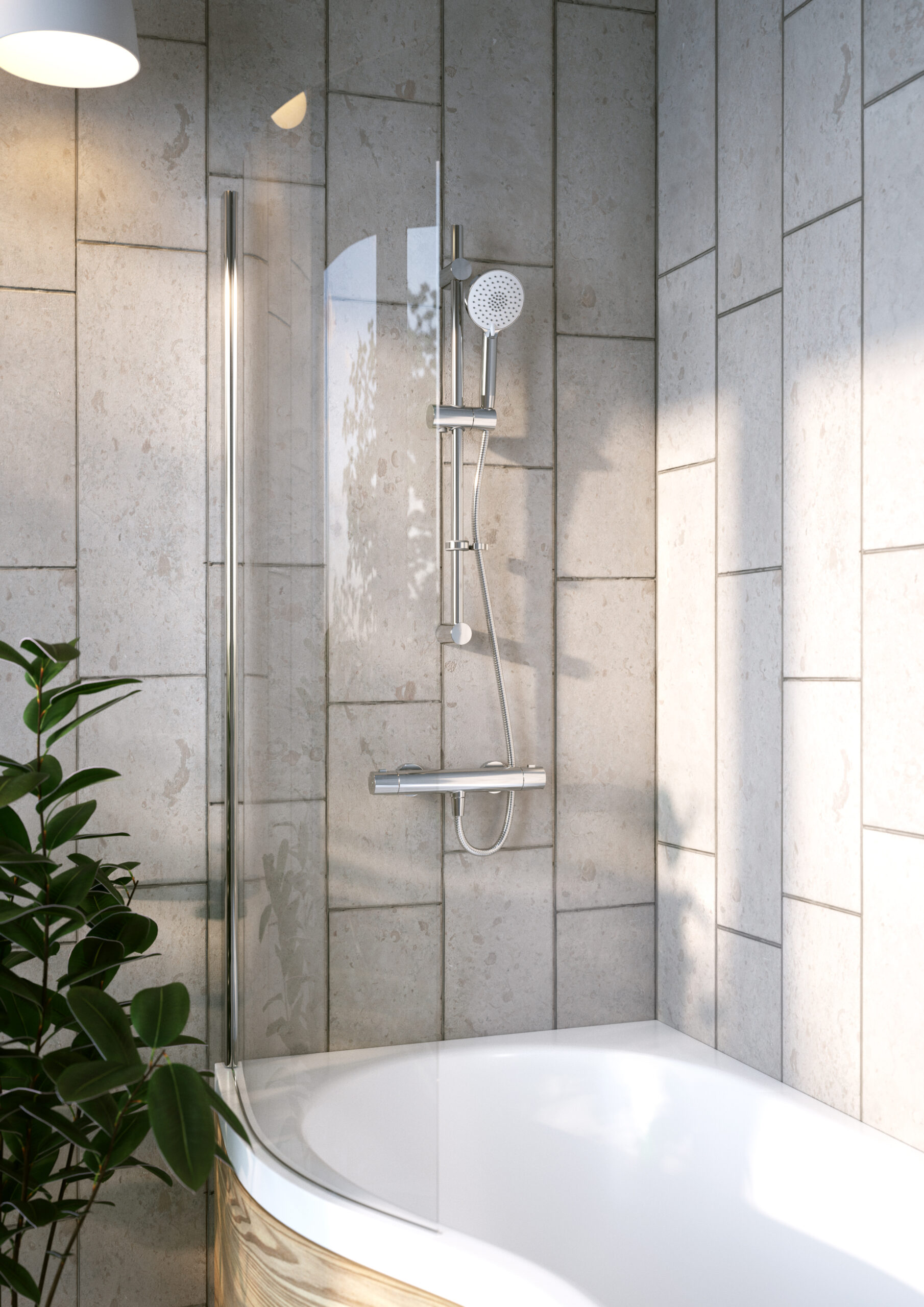 ENZO SAFE TOUCH SINGLE OUTLET THERMOSTATIC SHOWER WITH FLEXIBLE RISER KTI AND MULTIFUNCTION HANDSET