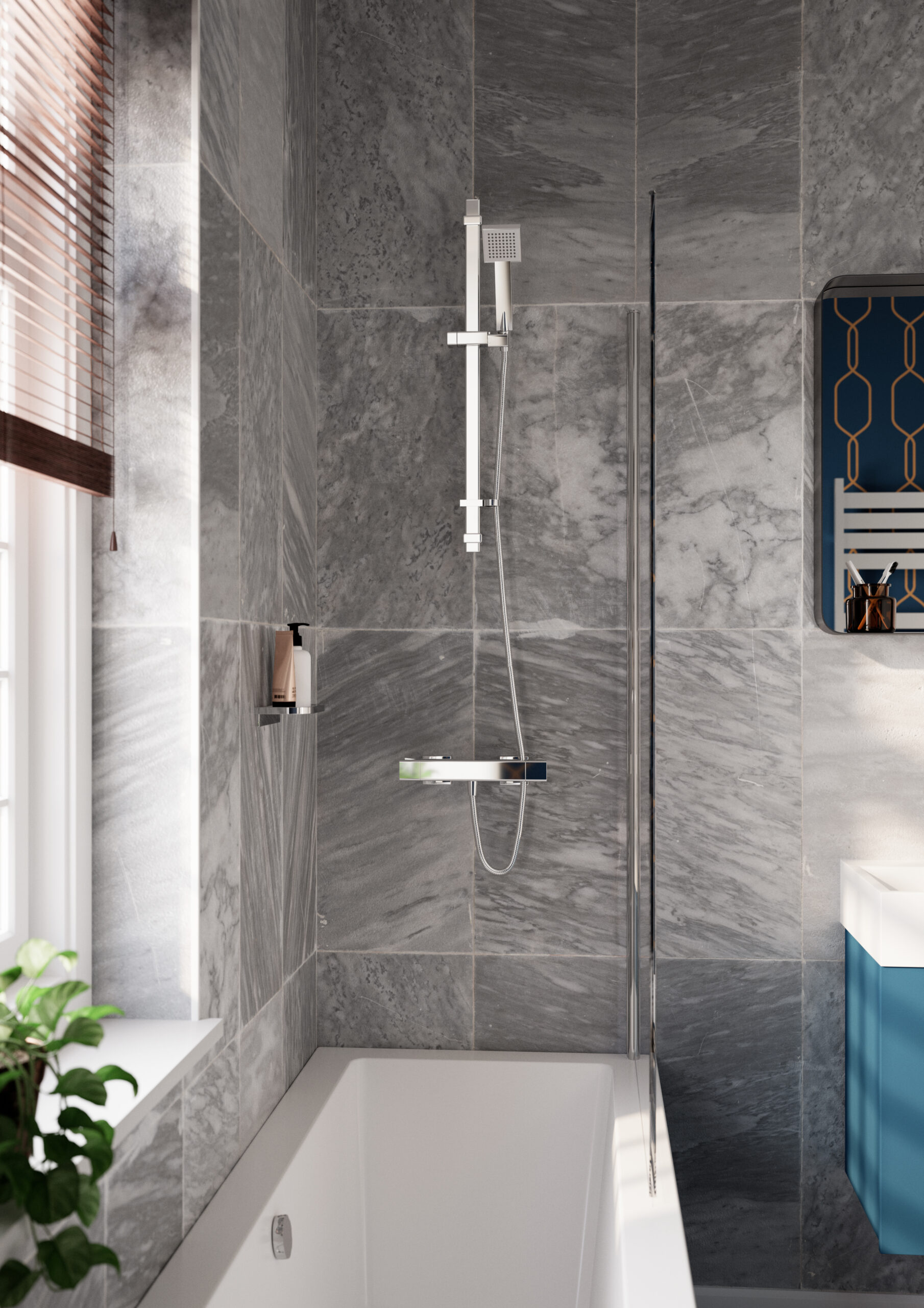 MIO SAFE TOUCH SINGLE
OUTLET THERMOSTATIC
SHOWER WITH FLEXIBLE RISER KIT