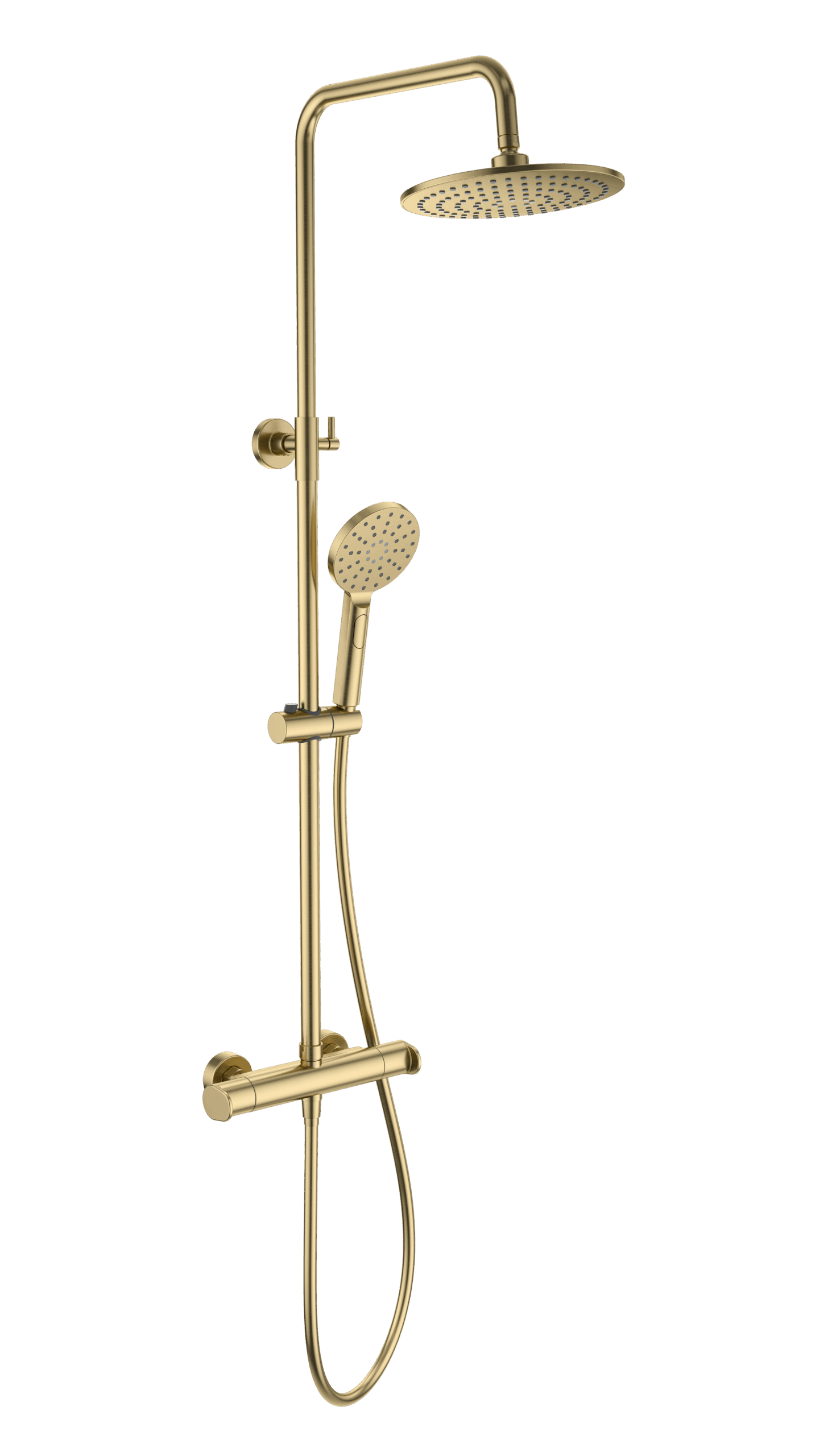 URBAN Round Thermostatic Shower Kit Brushed Gold