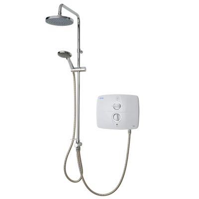 T90SR 9KW PUMPED ELECTRIC WHITE WITH CHROME DUELEC KIT