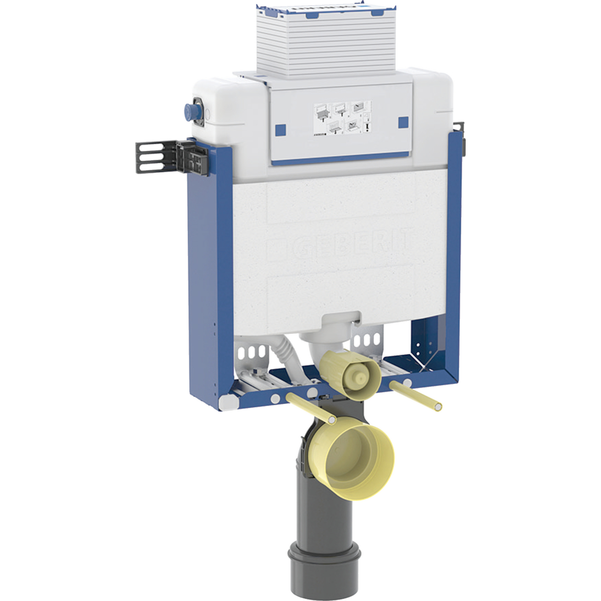 Geberit Kombifix element for wall-hung WC, 82 cm, with Omega concealed cistern 12 cm, 4 / 2 litres