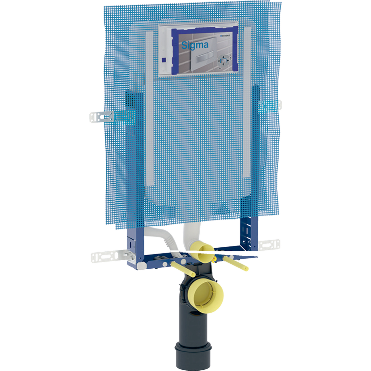 Geberit Kombifix element for wall-hung WC, 109 cm, with Sigma concealed cistern 8 cm, adapter socket made of PVC