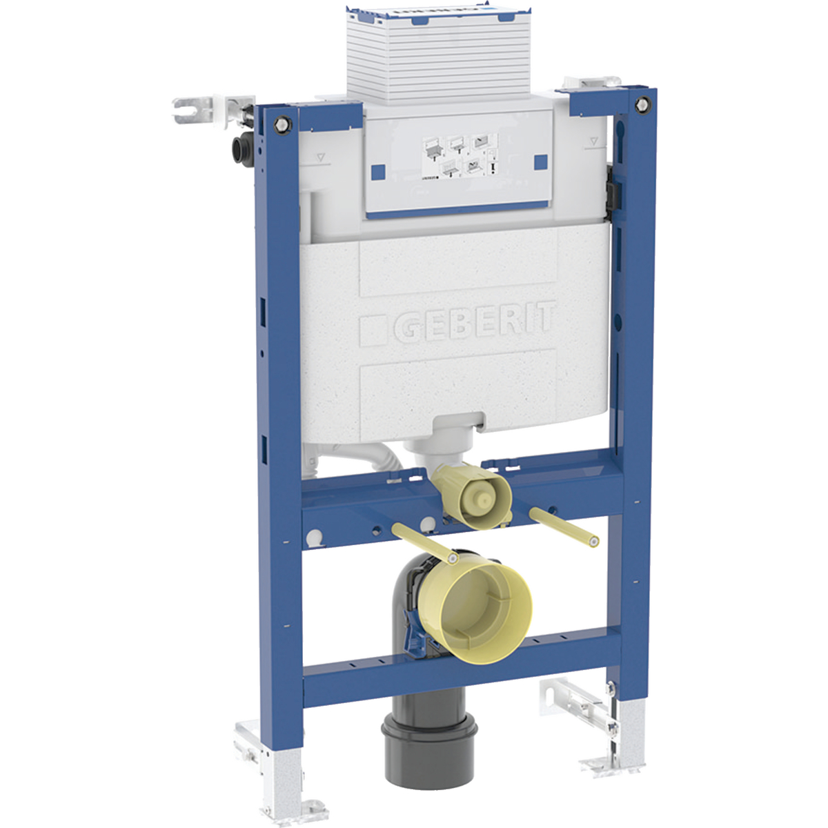 Geberit Duofix element for wall-hung WC, 82 cm, with Omega concealed cistern 12 cm, PEX connector