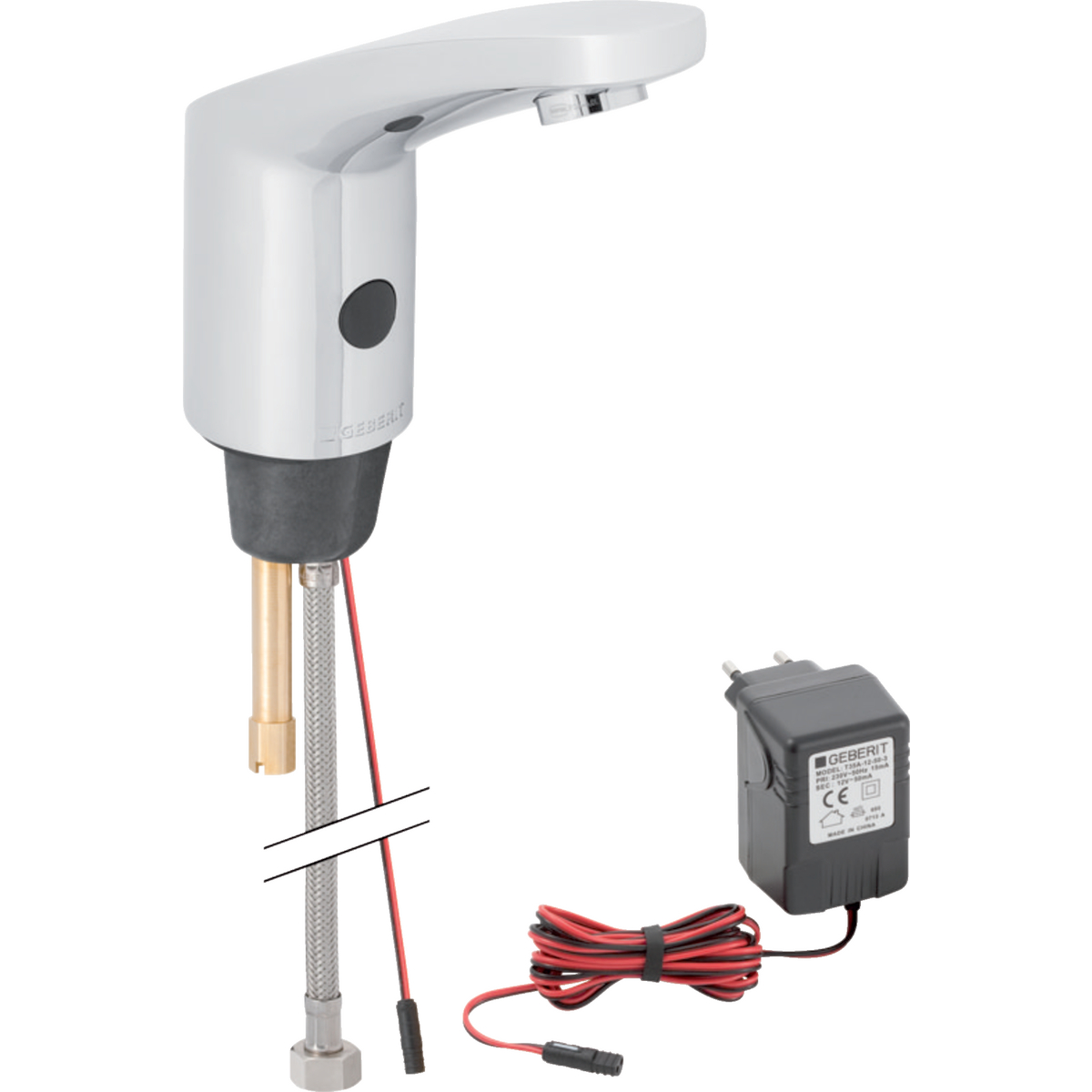 Geberit washbasin tap type 185 touchless sensor tap without mixer, mains powered gloss chrome