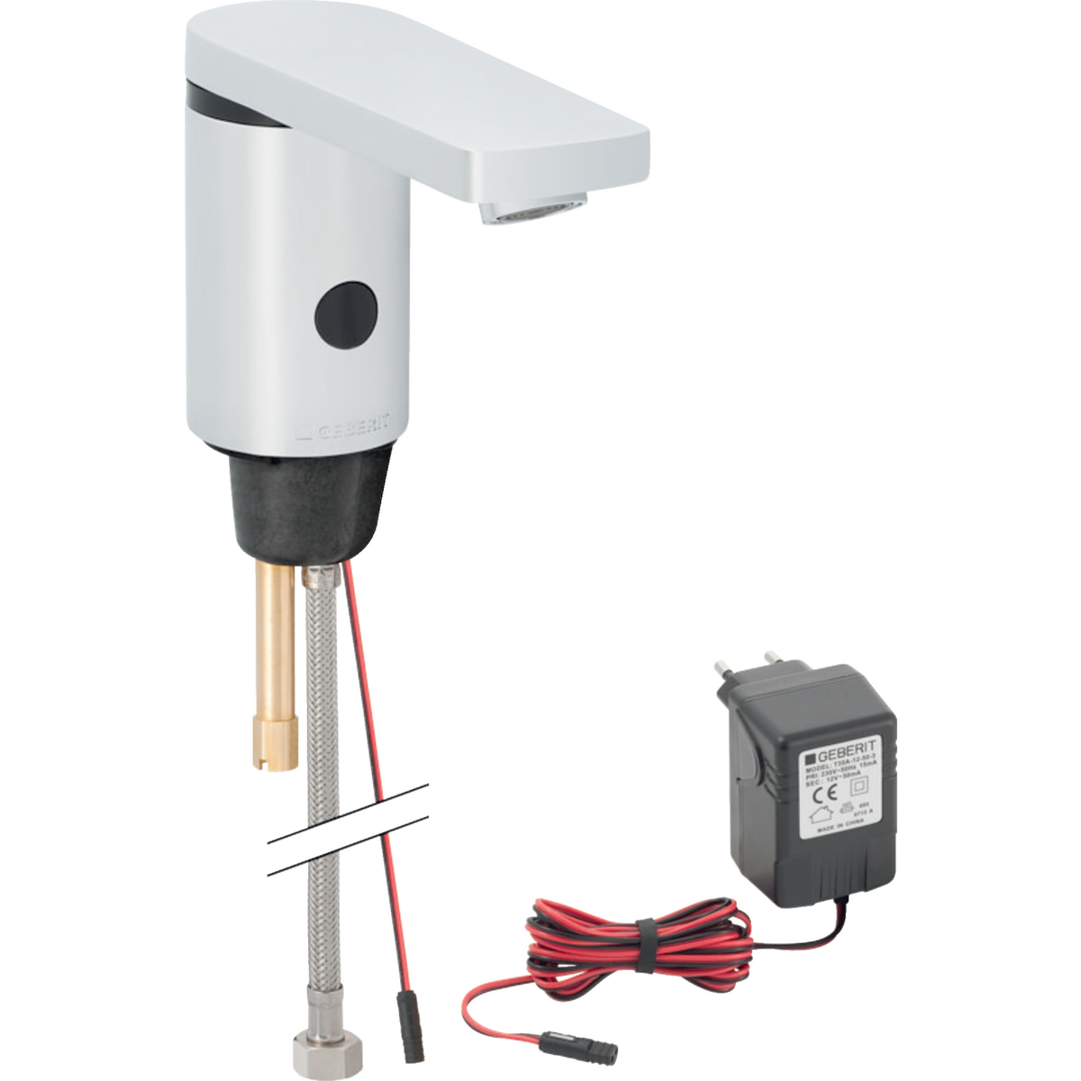 Geberit washbasin tap type 186 touchless sensor tap internal mixing, mains powered gloss chrome