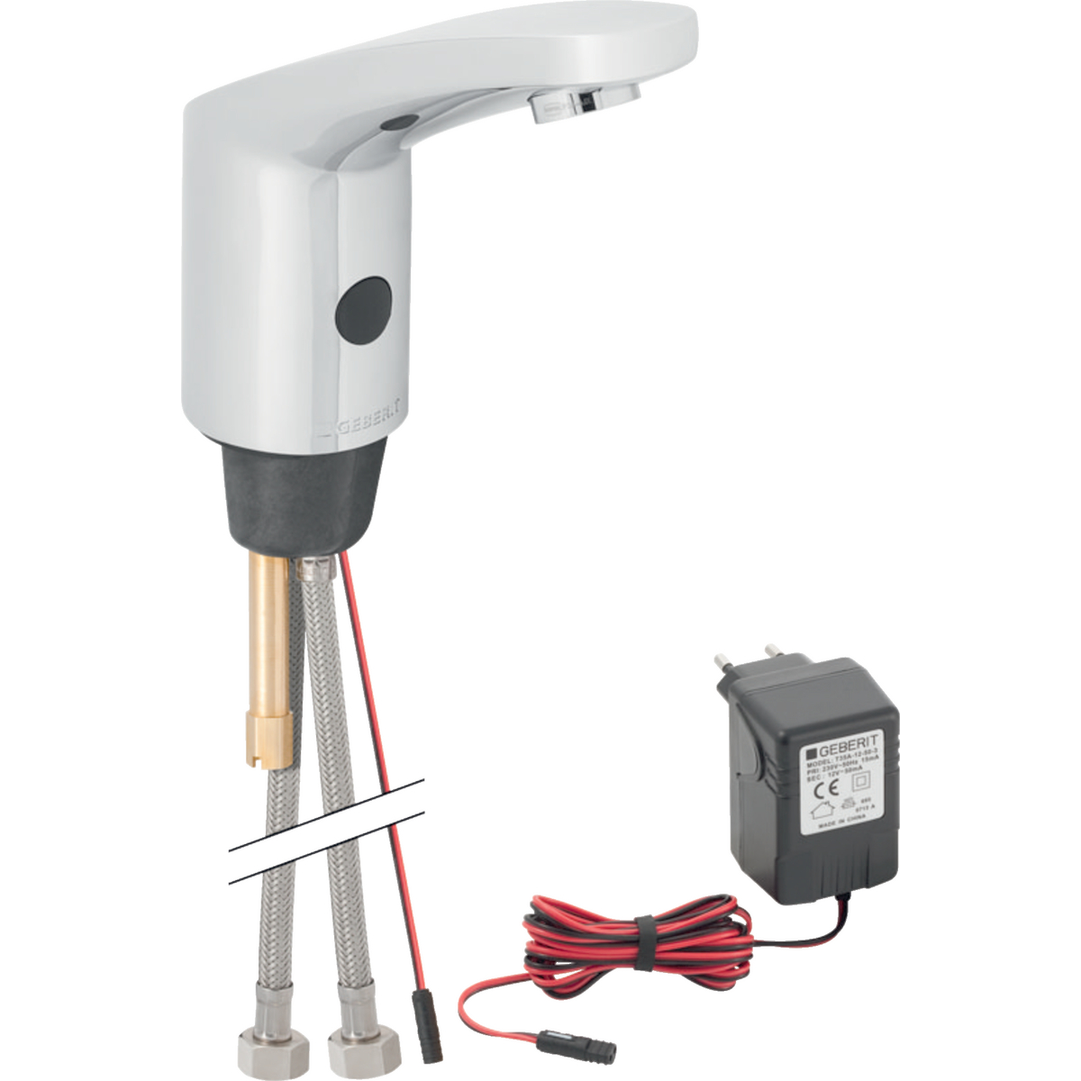 Geberit washbasin tap type 185 touchless sensor tap with internal mixing, mains powered gloss chrome